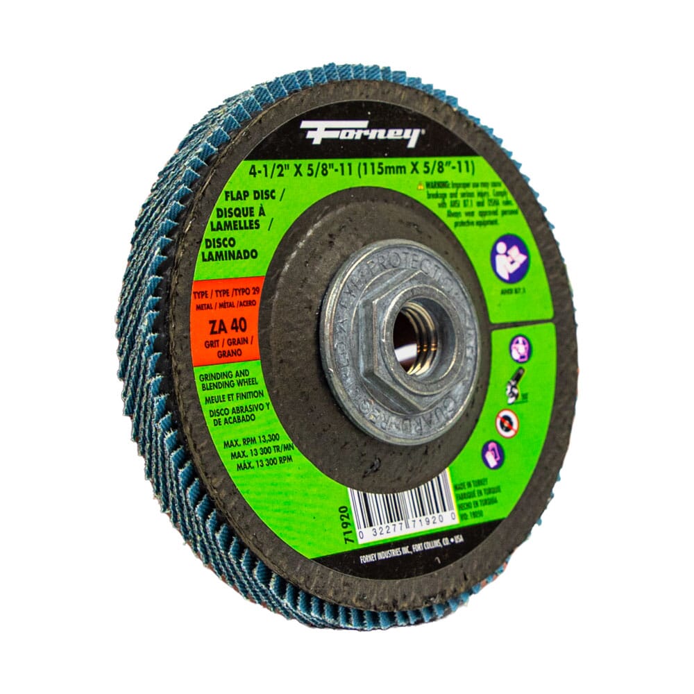 Flap Disc, High Density, Type 29, 4-1/2 in x 5/8 in-11, ZA40